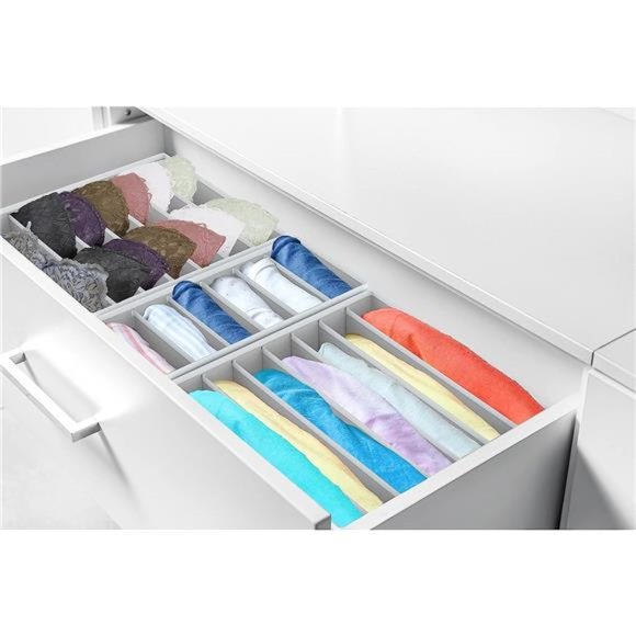 Closet Underwear Organizer Drawer Divider 4 Set, Gray - Picture 4 of 7
